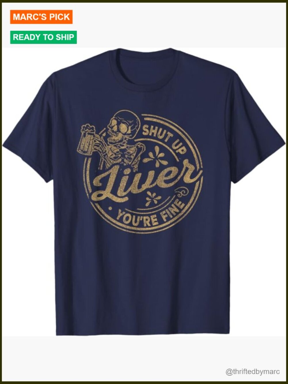 Vintage Look Antique Color T-Shirt Funny Drinking Apparel
